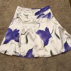 Flirty Romy Small Skirt Floral Purple Satin